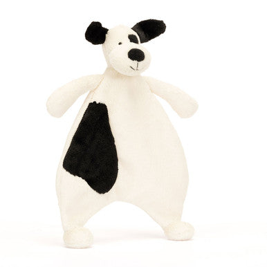 Chiot timide noir et crème Couvre-lit