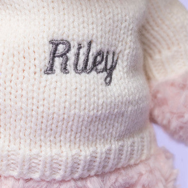 Ours Leola avec pull crème personnalisé