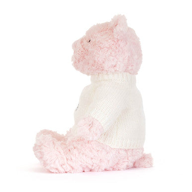 Ours Leola avec pull crème personnalisé