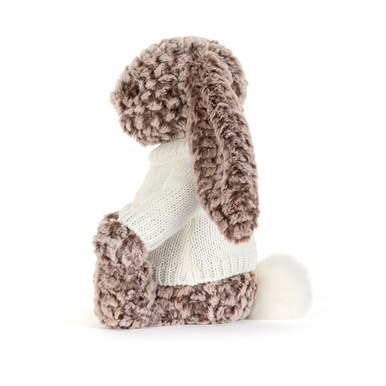 Bashful Luxe Bunny Pine avec pull crème personnalisé
