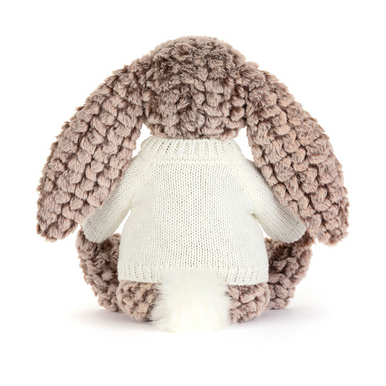 Bashful Luxe Bunny Pine avec pull crème personnalisé