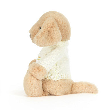 Bashful Luxe Puppy Orlando avec pull crème personnalisé