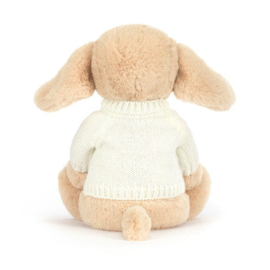 Bashful Luxe Puppy Orlando avec pull crème personnalisé