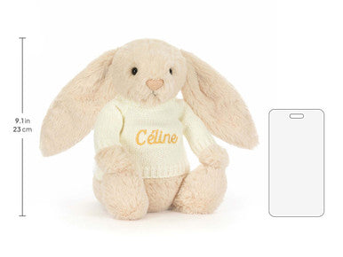 Bashful Luxe Bunny Willow avec pull crème personnalisé