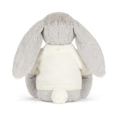 Blossom Silver Bunny 'Bloom' avec pull crème personnalisé