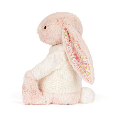 Blossom Blush Bunny 'Cherry' avec pull crème personnalisé