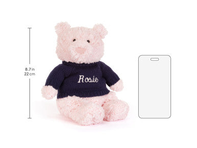 Leola Bear with Personalised Navy Jumper