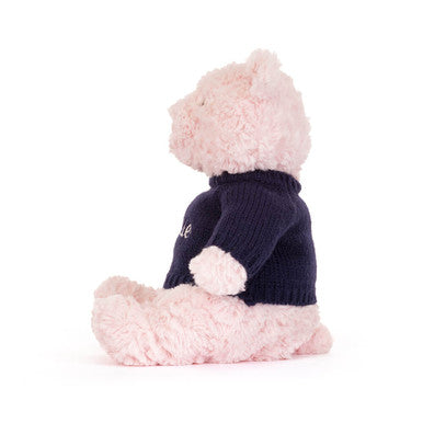 Leola Bear with Personalised Navy Jumper