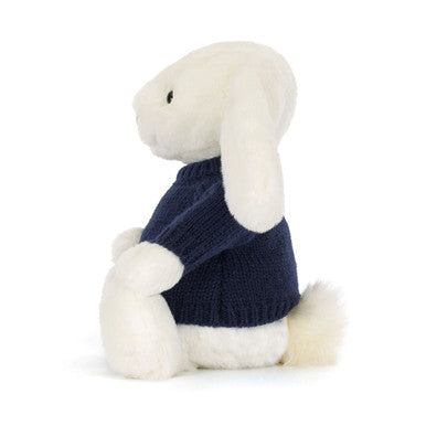 Bashful Luxe Bunny Luna avec pull bleu marine personnalisé