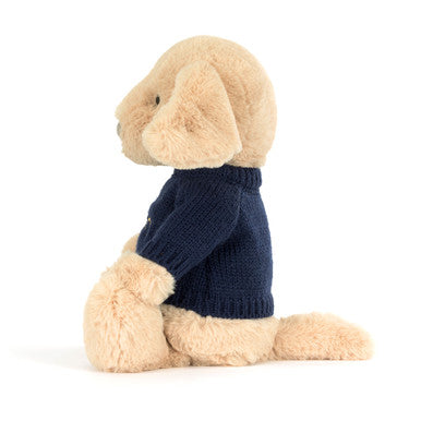 Bashful Luxe Puppy Orlando avec pull bleu marine personnalisé