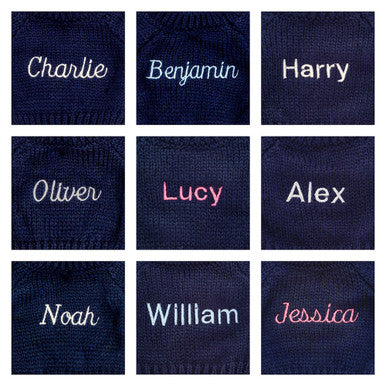 Bashful Toffee Puppy with Personalised Navy Jumper