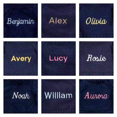 Blossom Cream Bunny 'Berry' with Personalised Navy Jumper