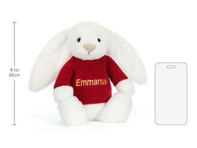Bashful Luxe Bunny Luna avec pull rouge personnalisé