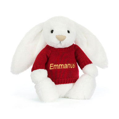 Bashful Luxe Bunny Luna avec pull rouge personnalisé