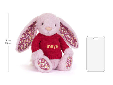 Thistlepop Blossom Luxe Bunny with Personalised Red Jumper