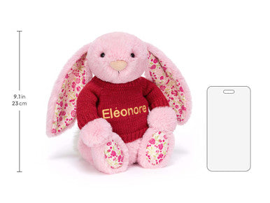 Blushkin Blossom Luxe Bunny with Personalised Red Jumper