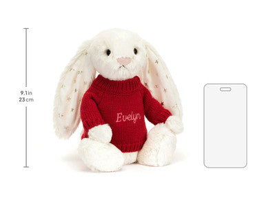 Bashful Twinkle Bunny with Personalised Red Jumper