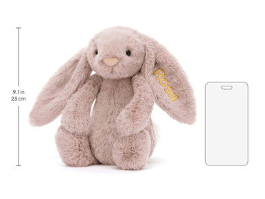 Personalised Bashful Luxe Bunny Rosa Medium