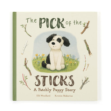Le livre Pick of the Sticks et Bashful Black & Cream Puppy Medium
