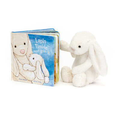 Lapin Timide Veut Grandir Livre et Bashful Cream Bunny Medium